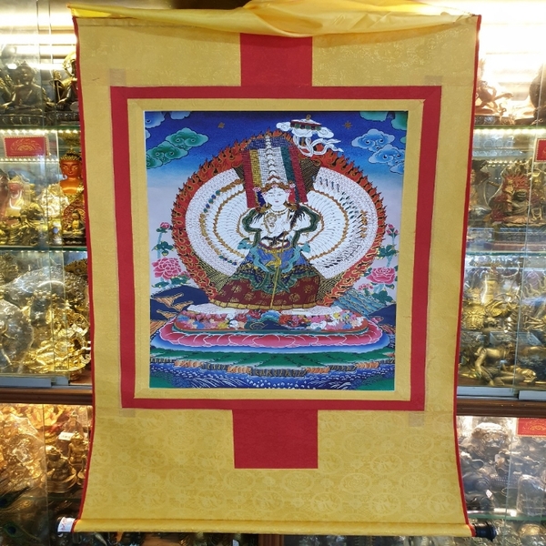 Tranh Thangka Phật Bạch Tản Cái_120x80cm